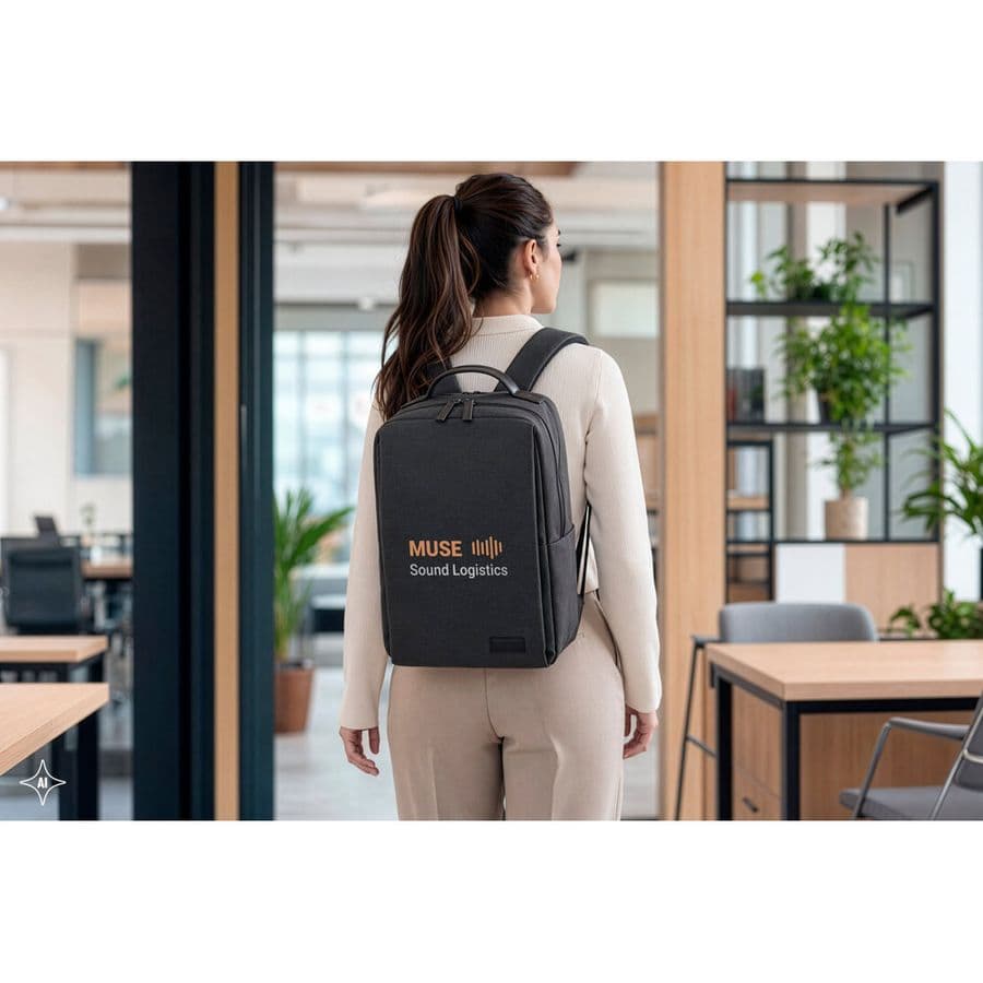 GLASGOW. Laptopryggsäck (17 tum) tillverkad av högdensitets 600D återvunnen polyester (20L)
