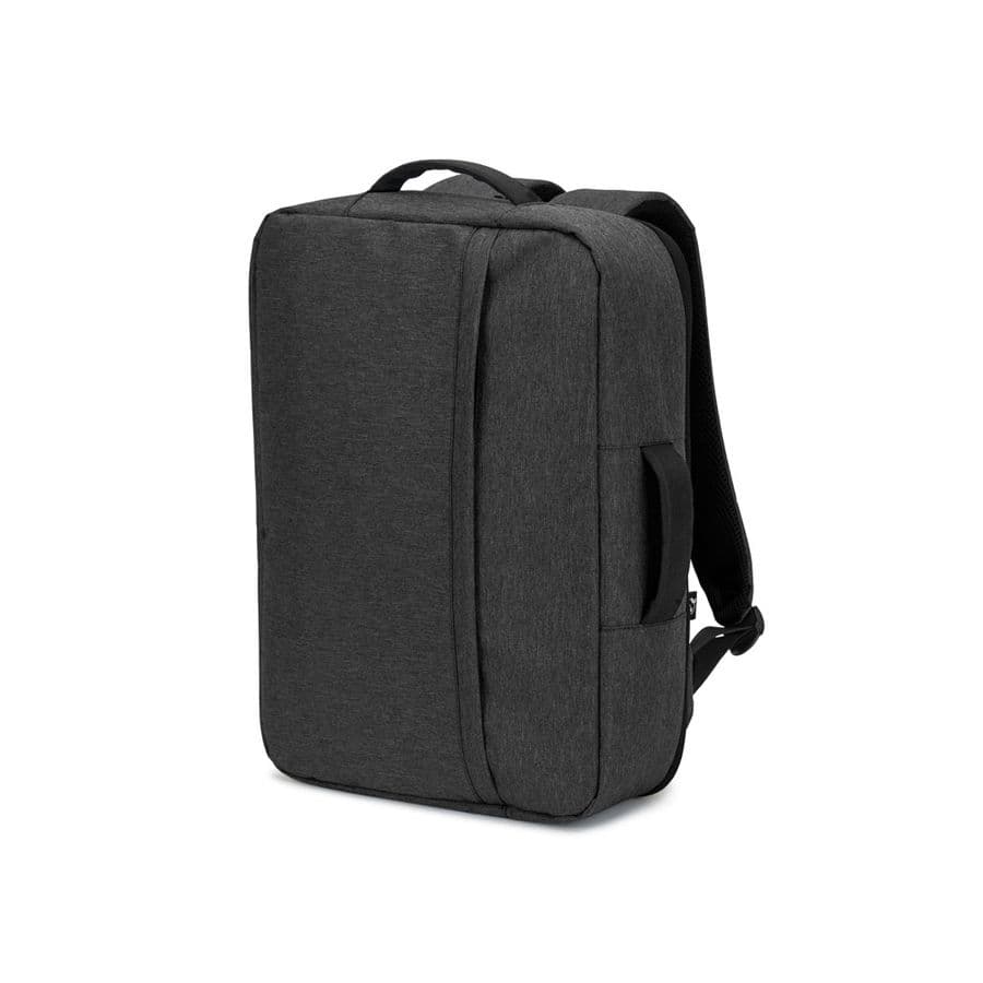 NIAMEY. 15.6" laptopryggsäck i högdensitets 300D återvunnen polyester Mörkgrå