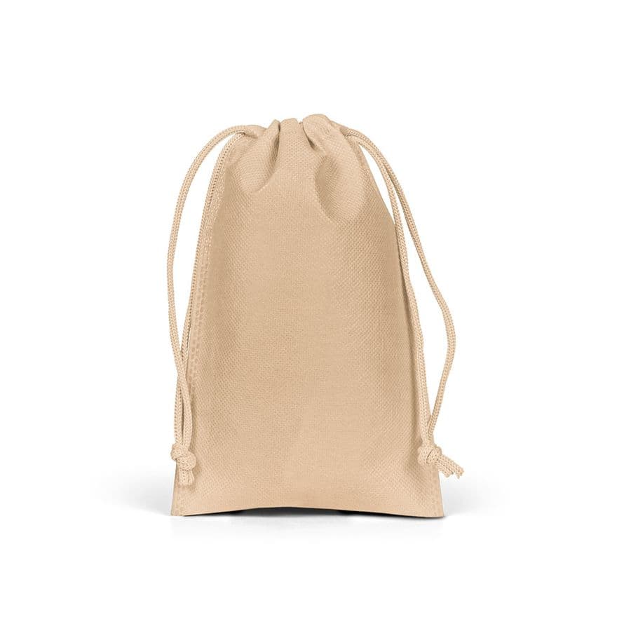 GIFT BAG S. Liten värmeförseglad non-woven-påse (60 g/m²) Ljusbrun