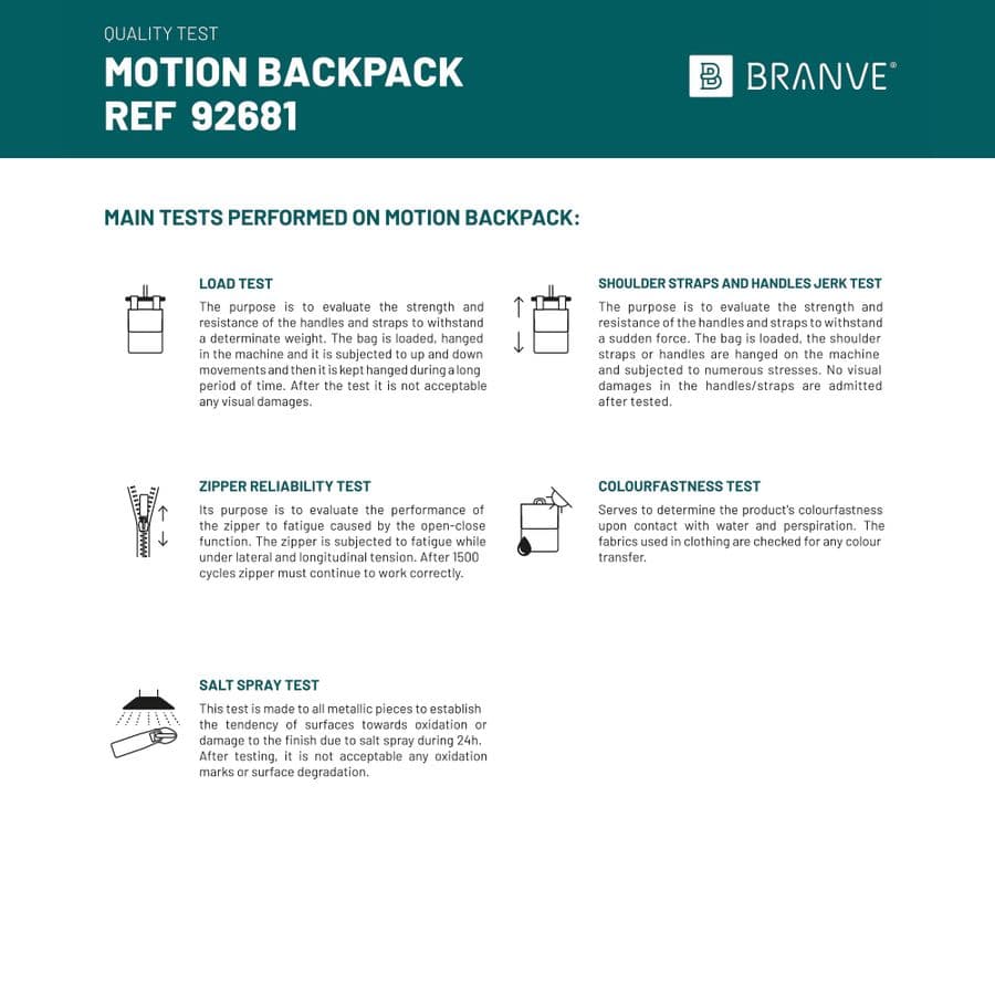 MOTION BACKPACK. 600D twillpolyester och polypropenryggsäck