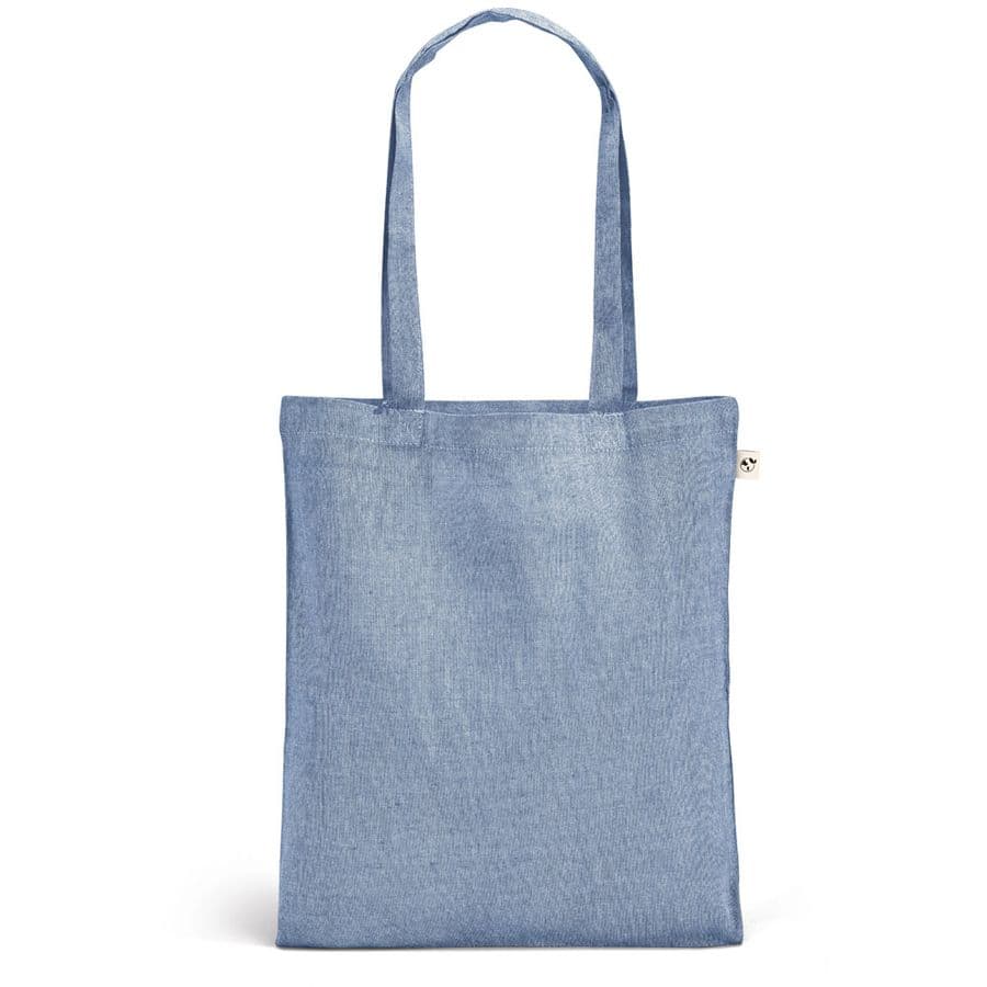 RYNEK. Kasse med återvunnen bomull (70%), polyester (30% rPET) (140 g/m²) Blå