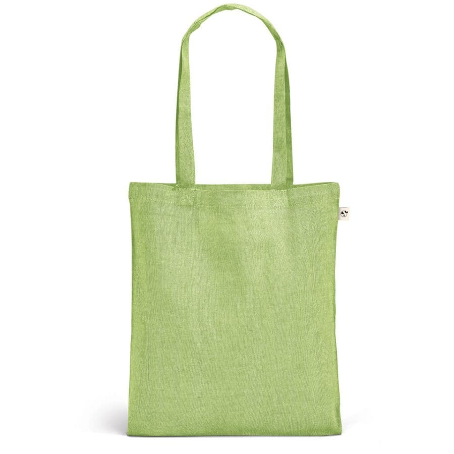 RYNEK. Kasse med återvunnen bomull (70%), polyester (30% rPET) (140 g/m²) Ljusgrön