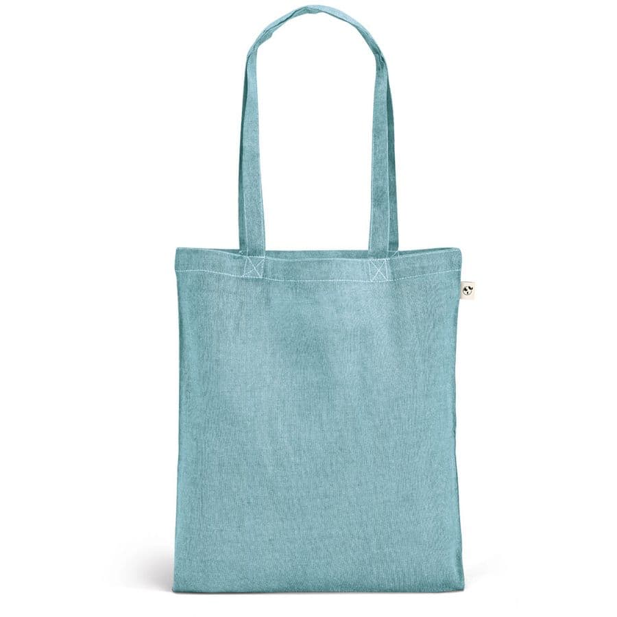 RYNEK. Kasse med återvunnen bomull (70%), polyester (30% rPET) (140 g/m²) Ljusblå