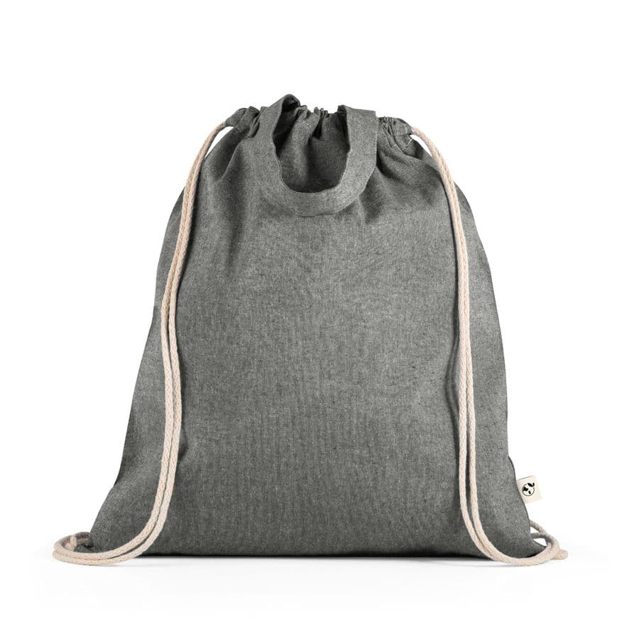 RISSANI. Gympapåse med återvunnen bomull (70%) och polyester (30% rPET) (140 g/m²) Svart