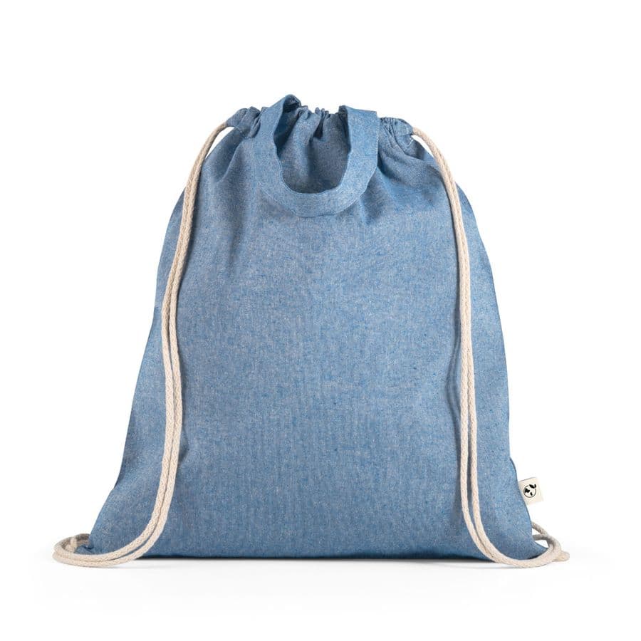 RISSANI. Gympapåse med återvunnen bomull (70%) och polyester (30% rPET) (140 g/m²) Blå