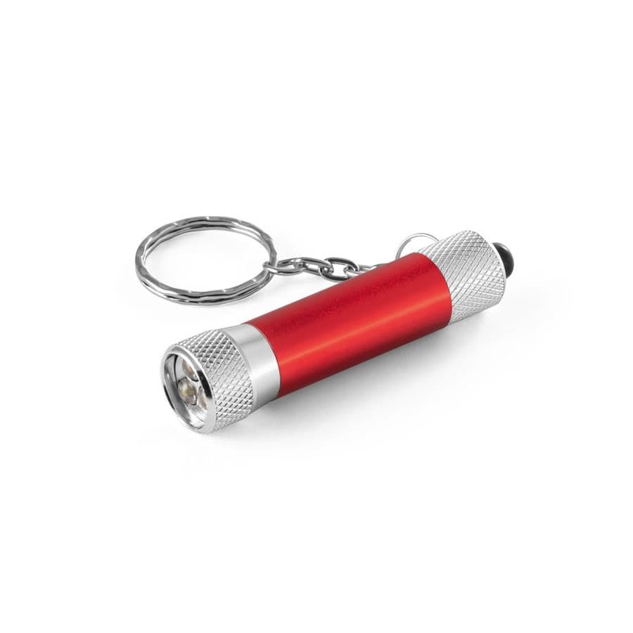LERGAN. Nyckelring i aluminium med 3 LED-lamper Röd