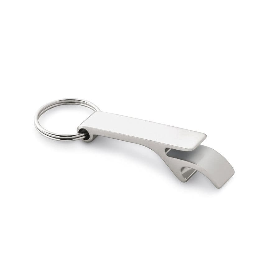 BAITT. Aluminiumnyckelring med kapsylöppnare Satinsilver
