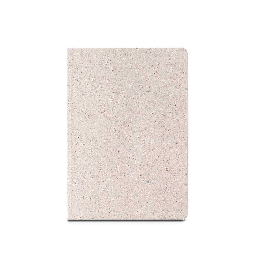 ORGANIC SEMI-RIGID. Anteckningsblock A5 med halvstyvt omslag tillverkat av organiskt elefantmaterial (80%)