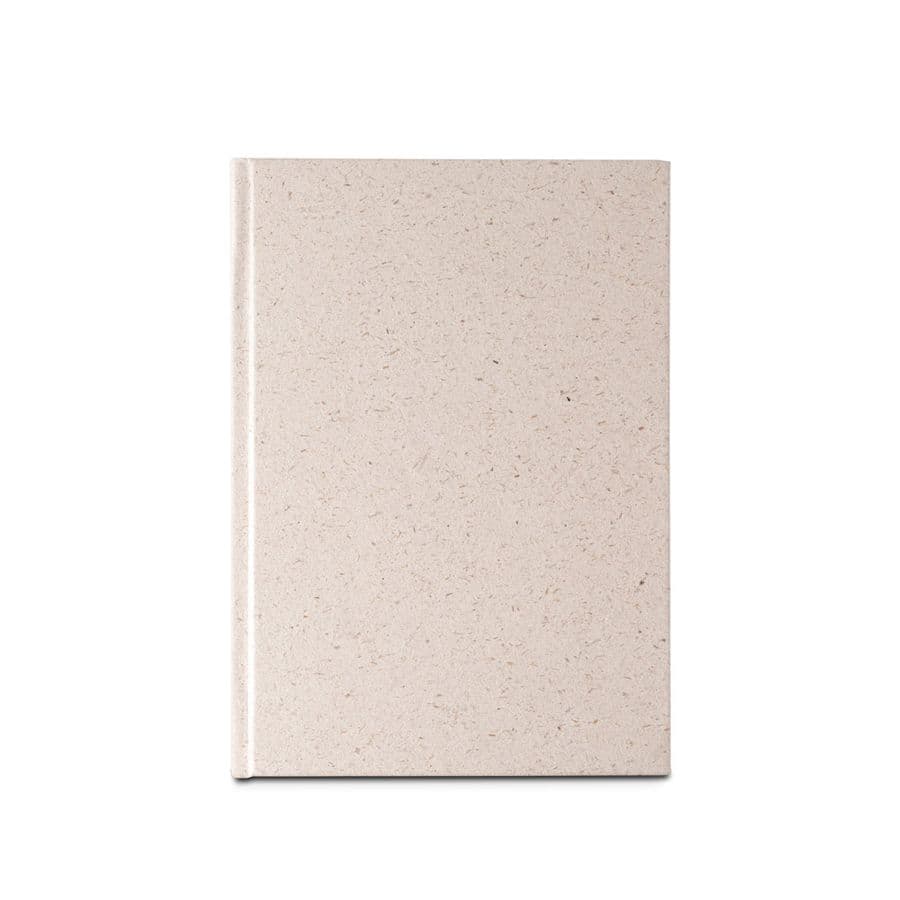 ORGANIC RIGID. A5 anteckningsblock med hårt omslag tillverkat av ekologiskt elefantmaterial (80%)