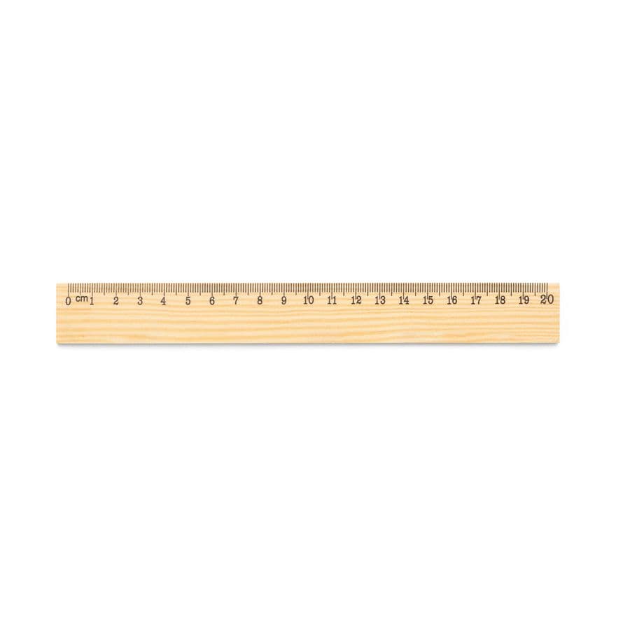 WESLEY 20. Linjal i furu med 20 cm skala