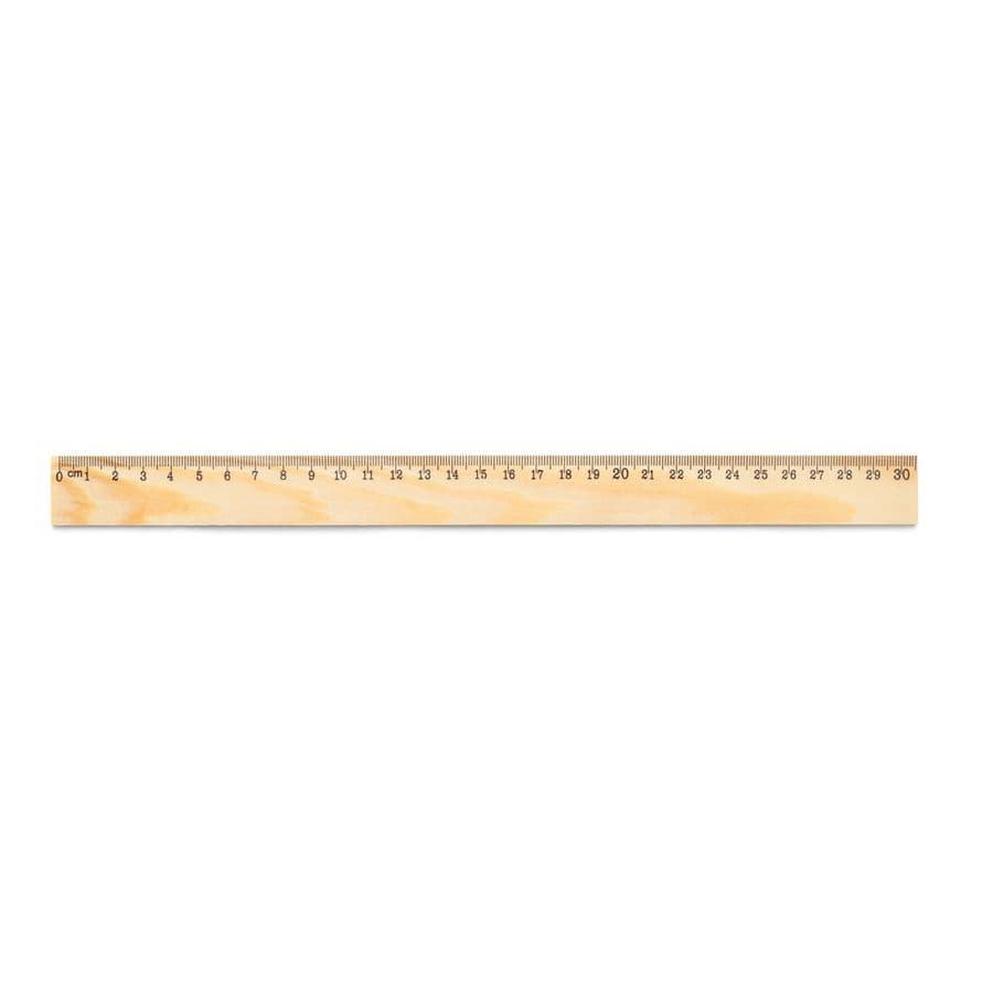 WESLEY 30. Linjal i furu med 30 cm skala Ljus naturfärg