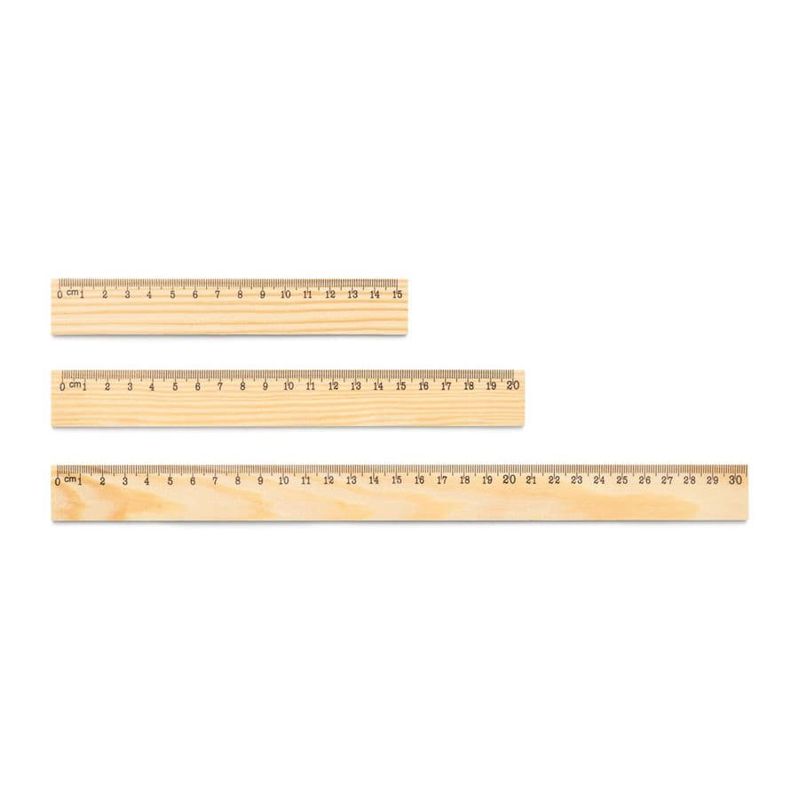 WESLEY 30. Linjal i furu med 30 cm skala