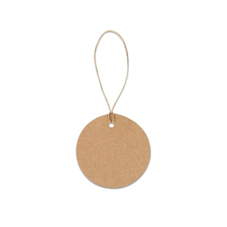 LABEL ROUND. Rund etikett tillverkad av 100 % återvunnet papper (700 g/m²)
