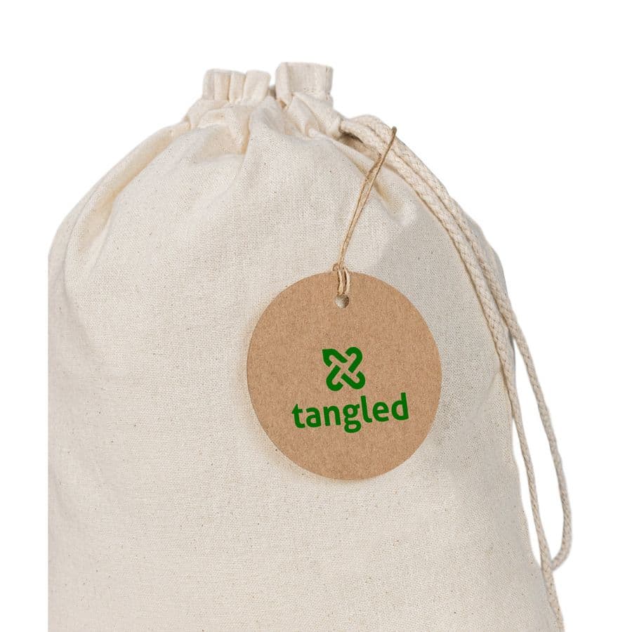 LABEL ROUND. Rund etikett tillverkad av 100 % återvunnet papper (700 g/m²)