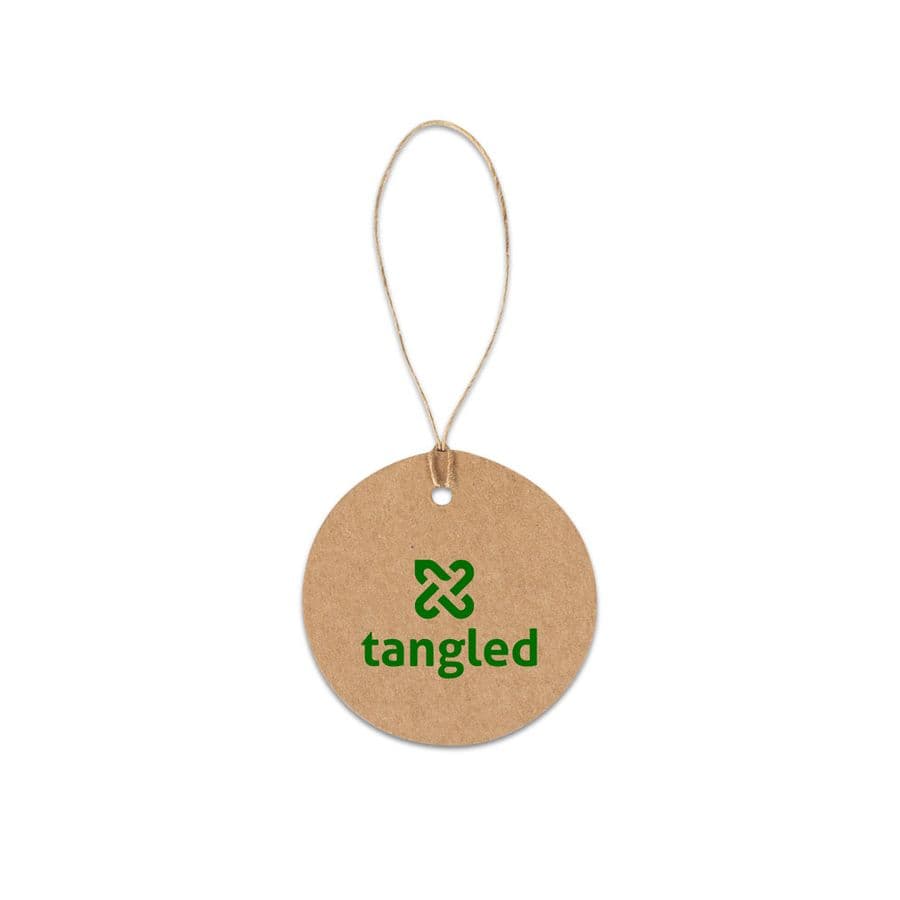 LABEL ROUND. Rund etikett tillverkad av 100 % återvunnet papper (700 g/m²)