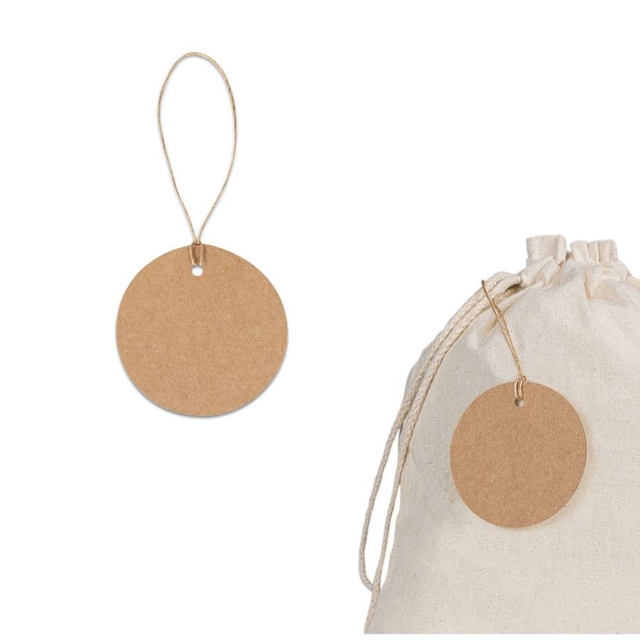 LABEL ROUND. Rund etikett tillverkad av 100 % återvunnet papper (700 g/m²)