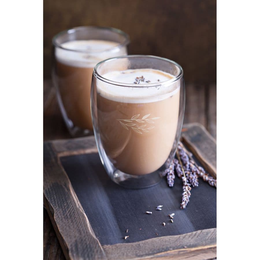 MACHIATO DUO. Set med 2 borosilikatglas muggar