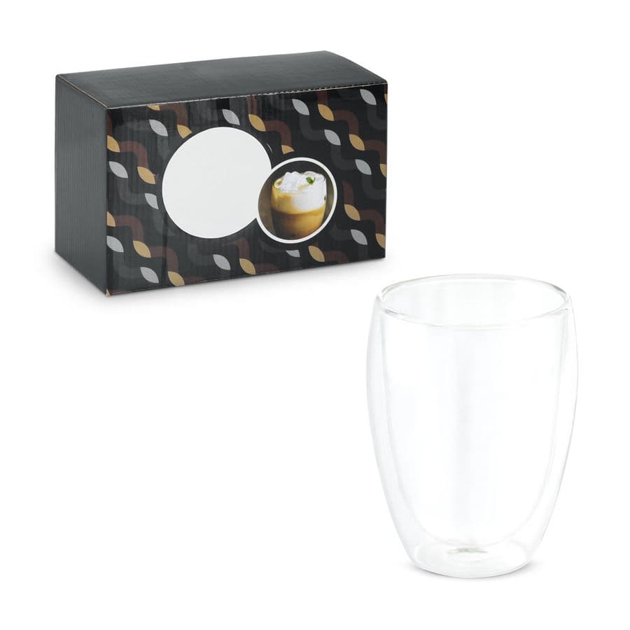 MACHIATO DUO. Set med 2 borosilikatglas muggar