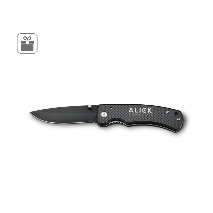 ALICK. Kolfiberbelagd fickkniv i aluminium