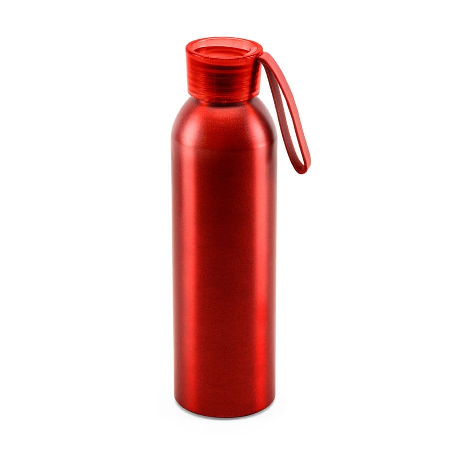 RIO. Atervunnen aluminiumsflaska (100 % rAL) med PP-lock 660 mL Röd