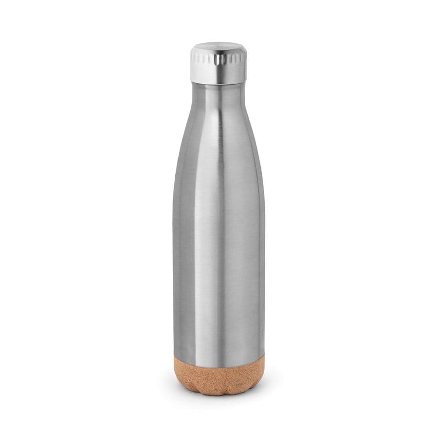 SOLBERG. Rostfri termosflaska och korkbotten 560 mL Satinsilver