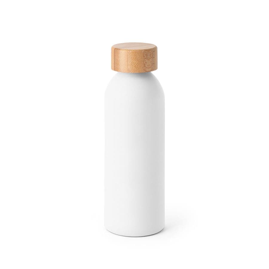 QUETA. Aluminiumflaska med bambulock 550 ml Vit