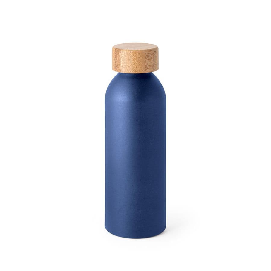 QUETA. Aluminiumflaska med bambulock 550 ml Marinblå