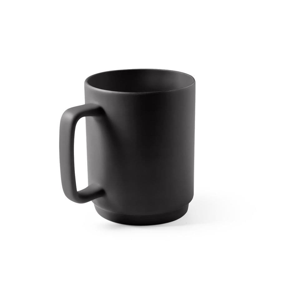 MIGHTY. Keramikmugg med cylindrisk kropp 330 mL Svart