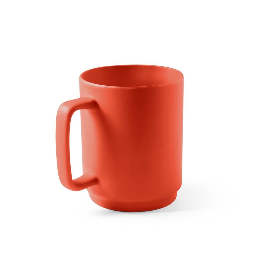 MIGHTY. Keramikmugg med cylindrisk kropp 330 mL Röd