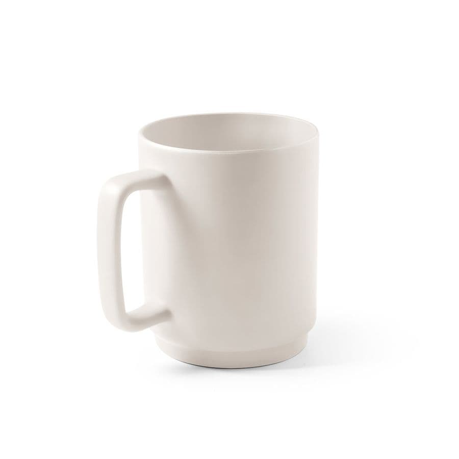 MIGHTY. Keramikmugg med cylindrisk kropp 330 mL Pastellvit