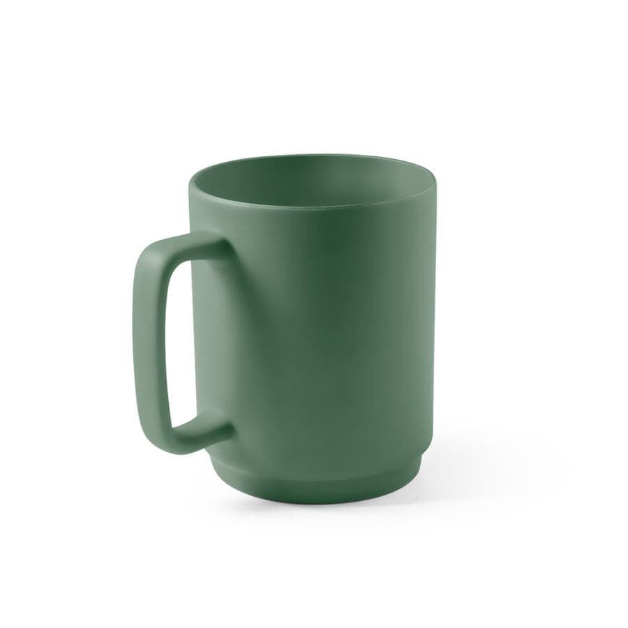 MIGHTY. Keramikmugg med cylindrisk kropp 330 mL Militärgrön