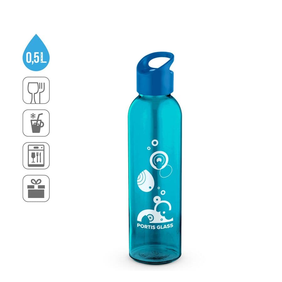 PORTIS GLASS. Glasflaska med PP-lock 500 mL