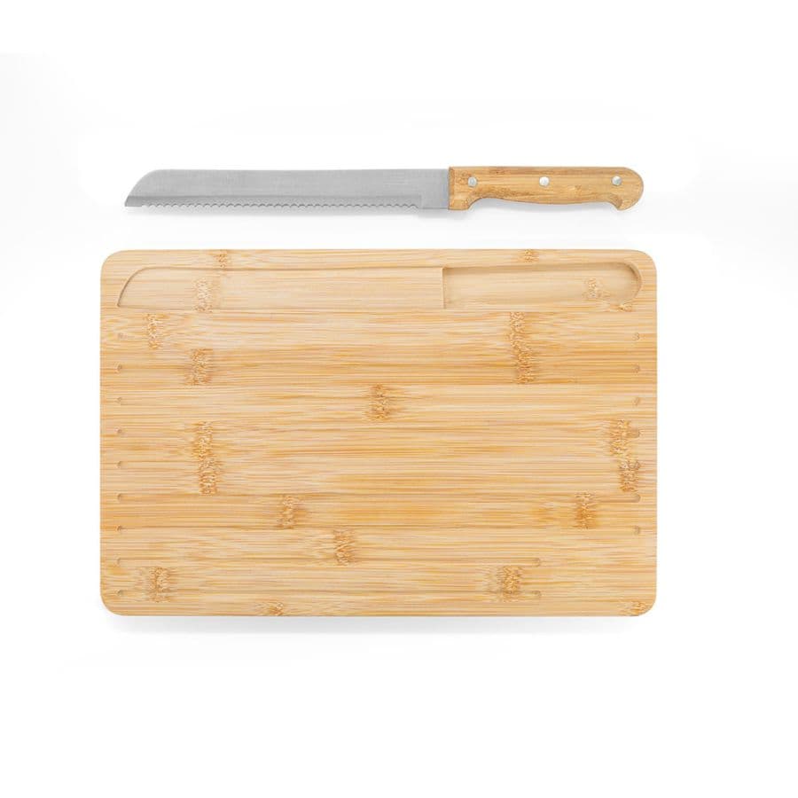CATCHER. Skärbräda i bambubröd med kniv ingår