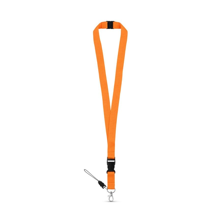 MURRAY. Polyester logoband med karbinhake av metall Orange