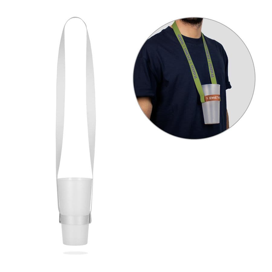 BRADFORD. SET Lanyard SUBLIMATION Long II (20 mm) Duo i återvunnen polyester (100 % rPET) med sublimeringshållare för lanyardmugg