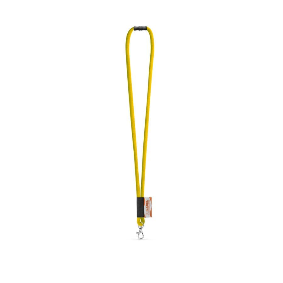 WISBECH. SET Lanyard TUBE Long (Ø 7 mm) med 9 mm grindkarbinhake och Ø 7 mm säkerhetsspänne Neongul