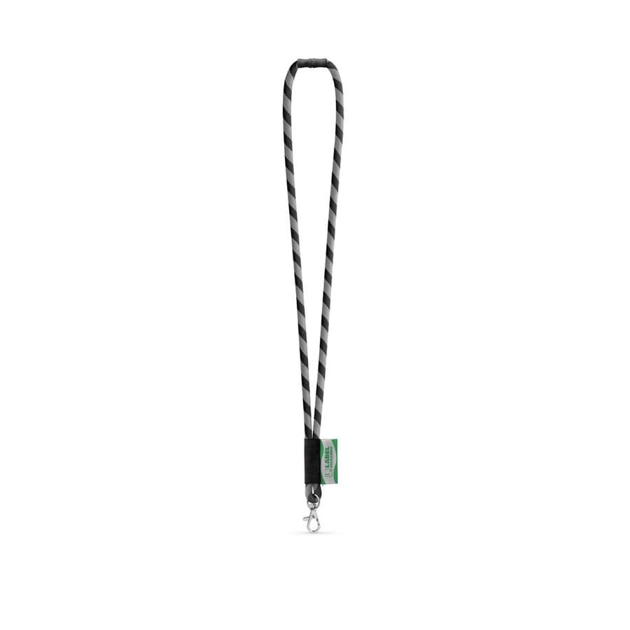 WISBECH. SET Lanyard TUBE Long (Ø 7 mm) med 9 mm grindkarbinhake och Ø 7 mm säkerhetsspänne Svart