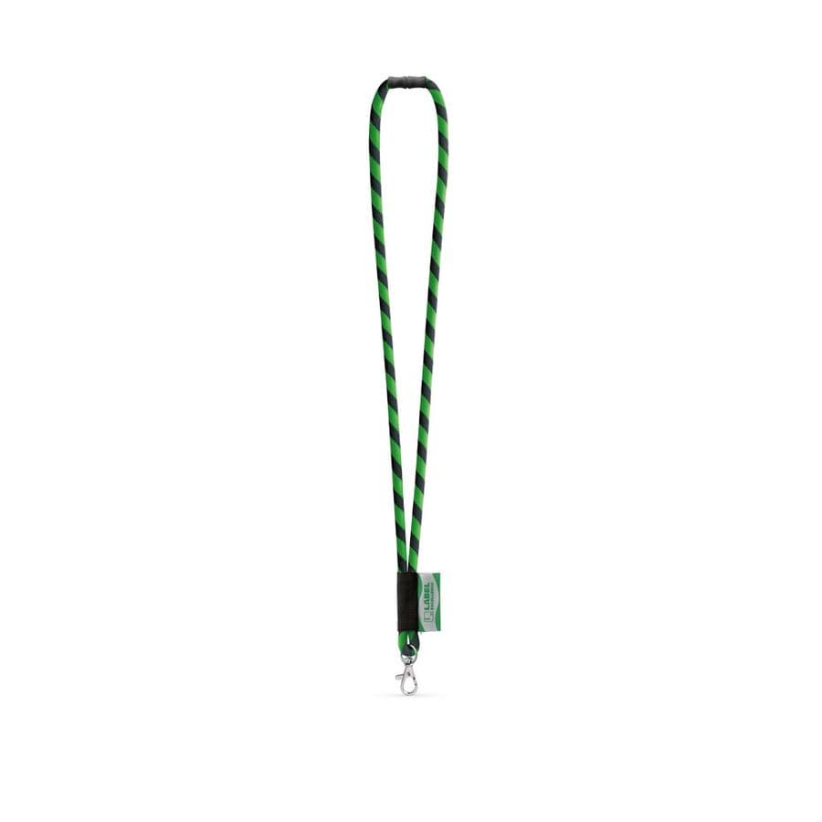 WISBECH. SET Lanyard TUBE Long (Ø 7 mm) med 9 mm grindkarbinhake och Ø 7 mm säkerhetsspänne Svart