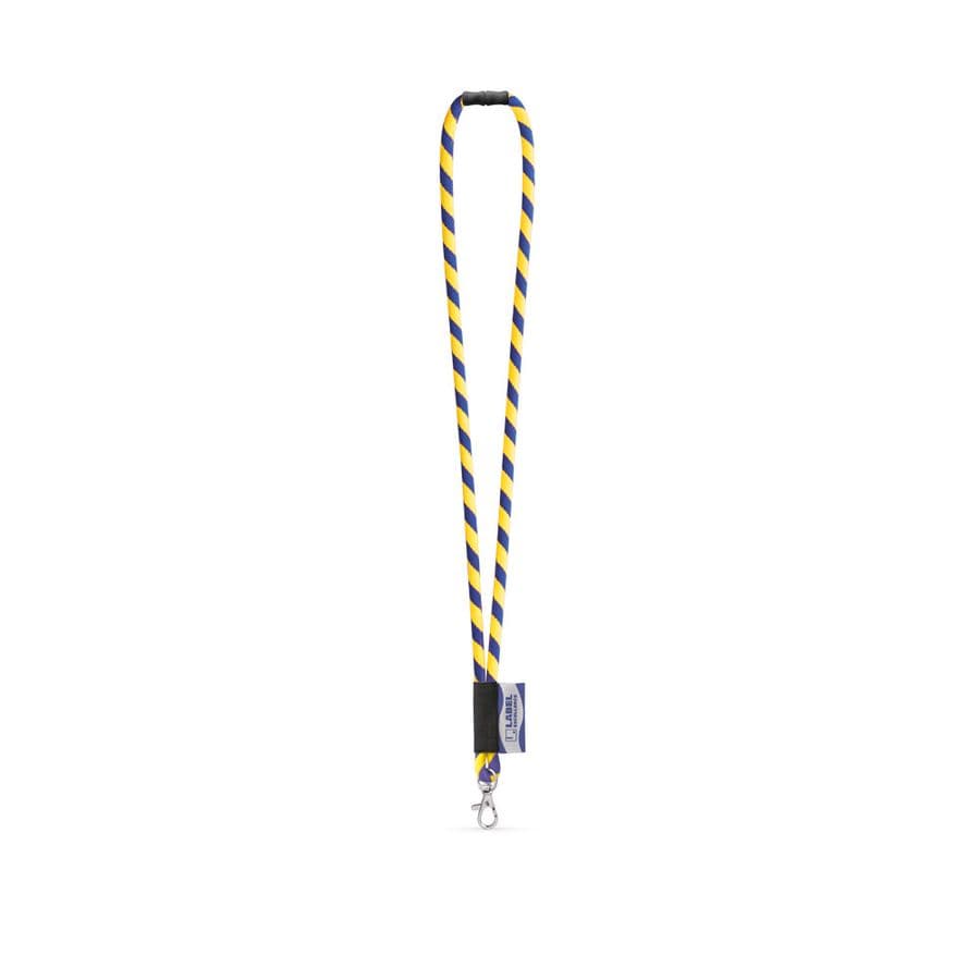 WISBECH. SET Lanyard TUBE Long (Ø 7 mm) med 9 mm grindkarbinhake och Ø 7 mm säkerhetsspänne Hexachrome gul