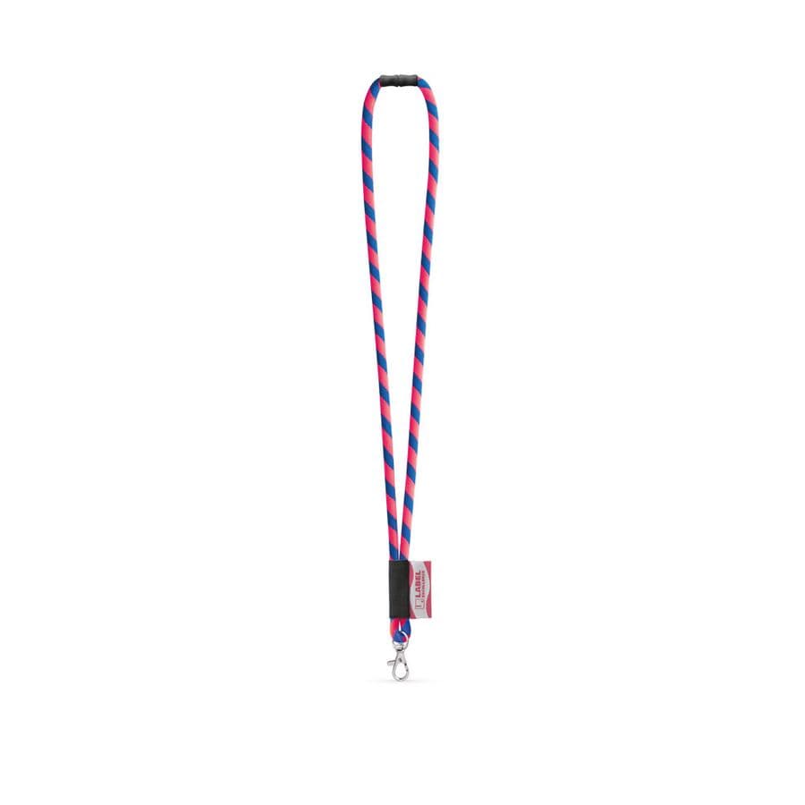 WISBECH. SET Lanyard TUBE Long (Ø 7 mm) med 9 mm grindkarbinhake och Ø 7 mm säkerhetsspänne Hexachrome rosa