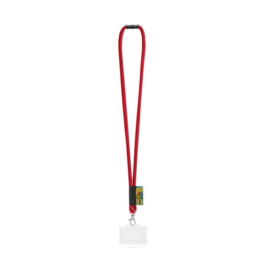 WATFORD. SET Lanyard TUBE Long (Ø 7 mm) med 9 mm karbinhake, Ø 7 mm säkerhetsspänne och 91 x 68 mm styv namnskylts-/korthållare
