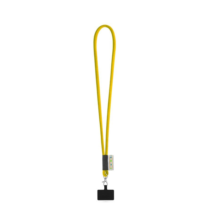 GOSPORT. SET Lanyard TUBE Long (Ø 7 mm) med 9 mm avtryckarkarbinhake och mobiltelefonhållare Neongul