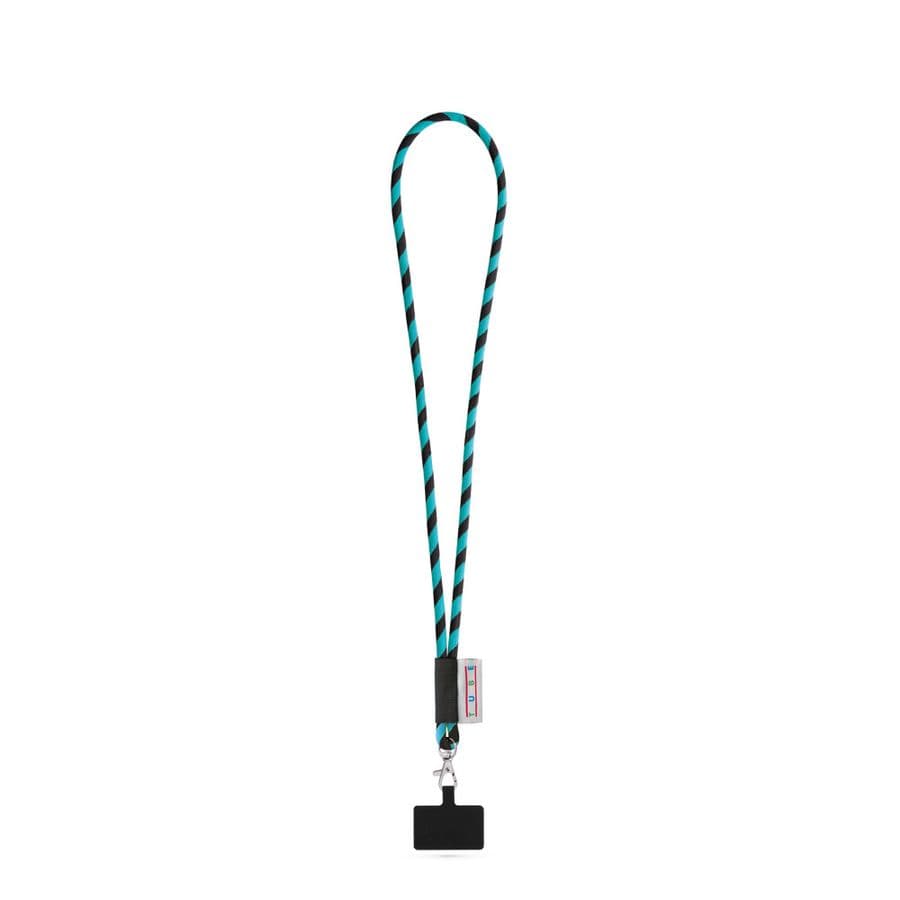 GOSPORT. SET Lanyard TUBE Long (Ø 7 mm) med 9 mm avtryckarkarbinhake och mobiltelefonhållare Svart