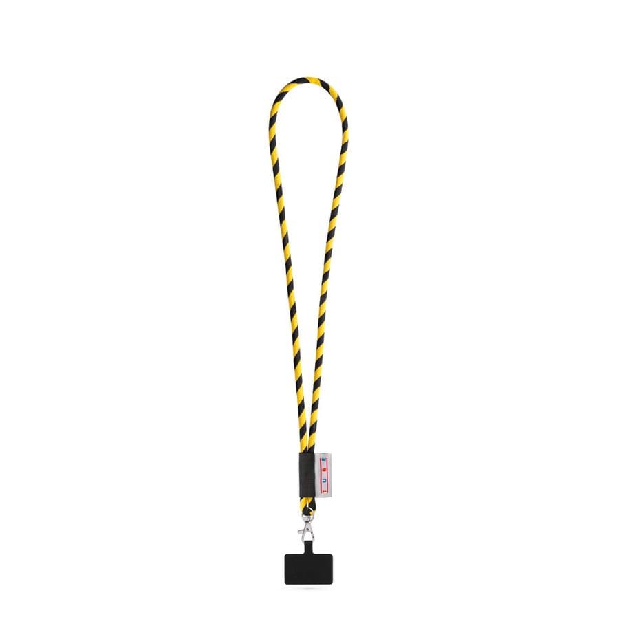 GOSPORT. SET Lanyard TUBE Long (Ø 7 mm) med 9 mm avtryckarkarbinhake och mobiltelefonhållare Svart