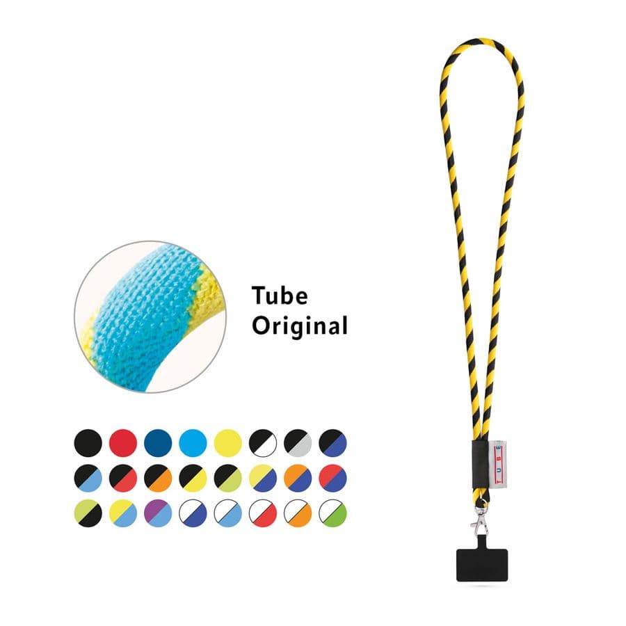 GOSPORT. SET Lanyard TUBE Long (Ø 7 mm) med 9 mm avtryckarkarbinhake och mobiltelefonhållare