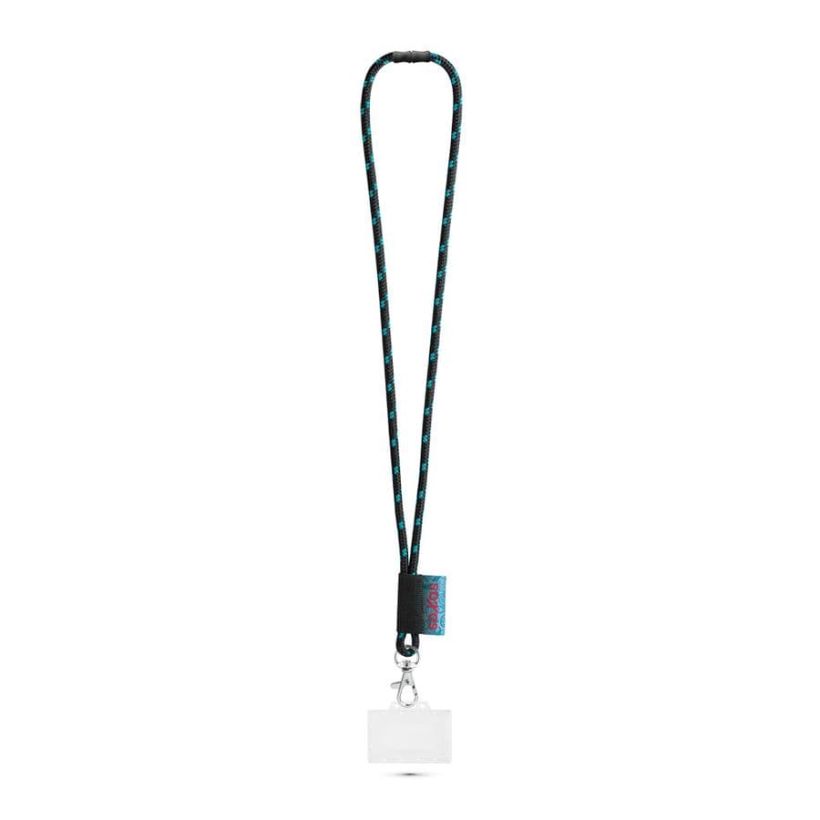 BRIDPORT. SET Lanyard NAUTIC Lång (Ø 7 mm) med 9 mm avtryckarkarbinhake, Ø 7 mm säkerhetsspänne och 91 x 68 mm styv namnskylts-/korthållare