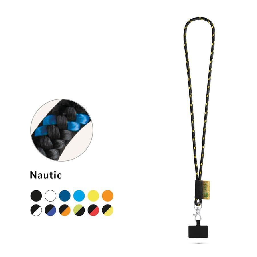 STAFFORD. SET Lanyard NAUTIC Lång (Ø 7 mm) med 9 mm grindkarbinhake och mobiltelefonhållare