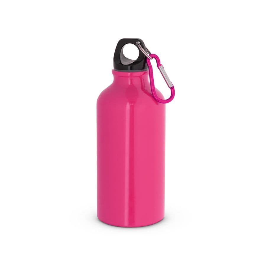LANDSCAPE S. Sportflaska i aluminium med karbinhake 400 mL Rosa