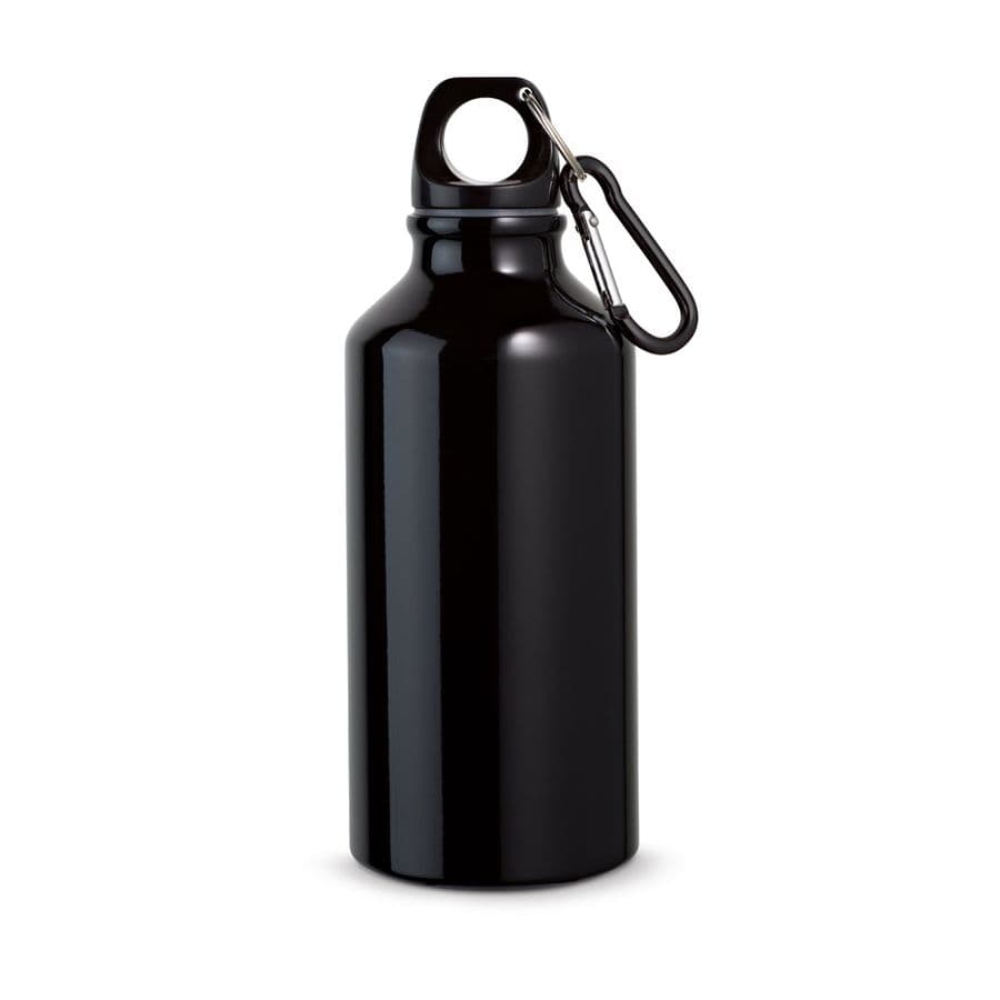 LANDSCAPE S. Sportflaska i aluminium med karbinhake 400 mL