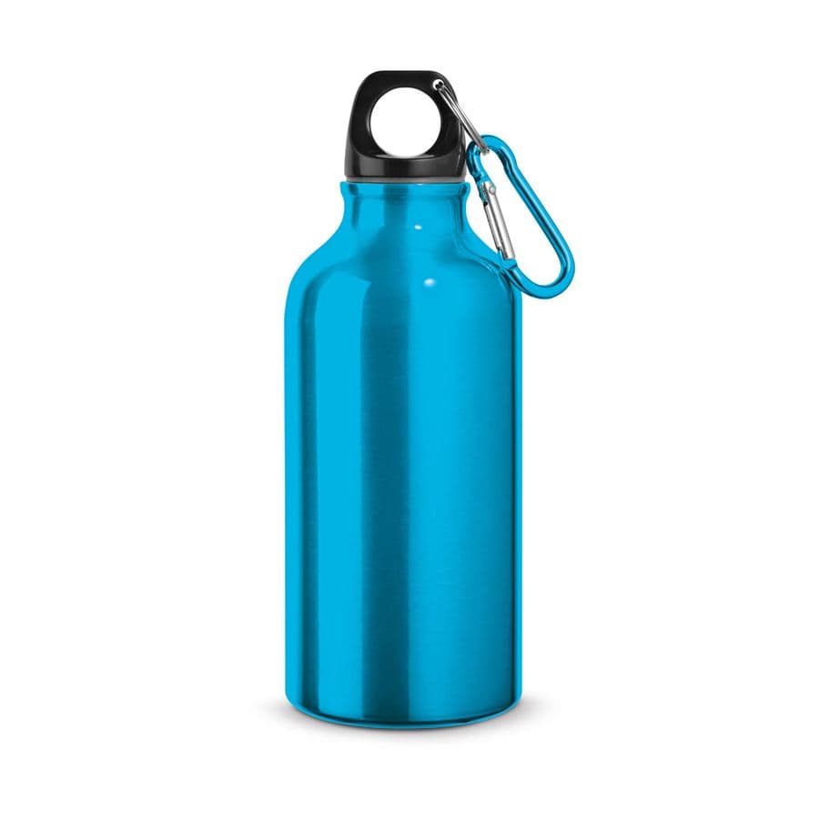 LANDSCAPE S. Sportflaska i aluminium med karbinhake 400 mL Ljusblå